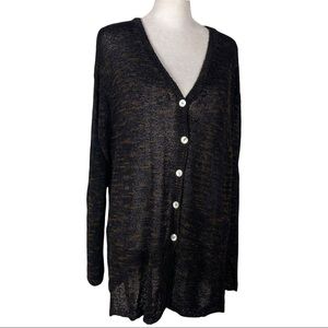 Jones & Co women's Multi colored Pearl Button sweater Cardigan z Large